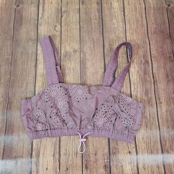 Free People Other - Free People Movement Sports Bra Purple S Eyelet Drawstring Nylon Elastic